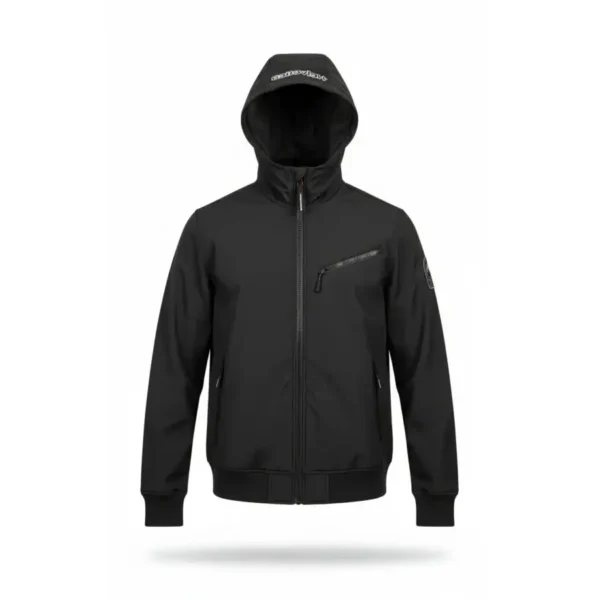 Helvetica Coupe Vent Homme Court Rembourre Avec Capuche (1)